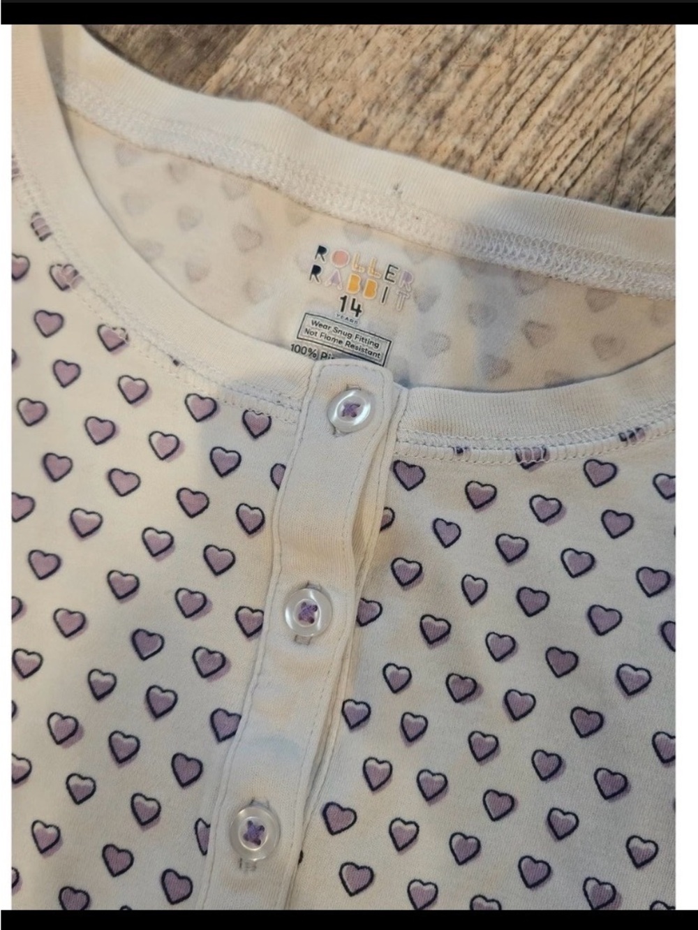 Roller Rabbit Purple Heart Pajama Set - Picture 2 of 3